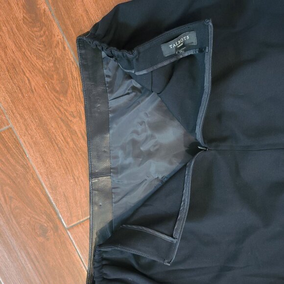 Talbots Woman‎ Pencil Skirt Black Lamb Skin Front Jersey Knit Back Size 16W NWOT - Picture 7 of 9
